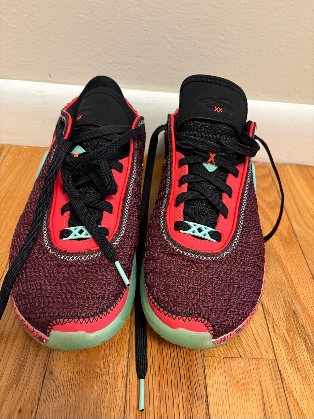 Nike Kids Knit Sneakers in Burgundy, Coral & Mint